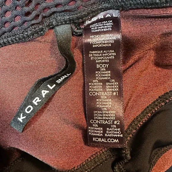 Koral Red and Black Mesh Leggings Small - Picture 4 of 4